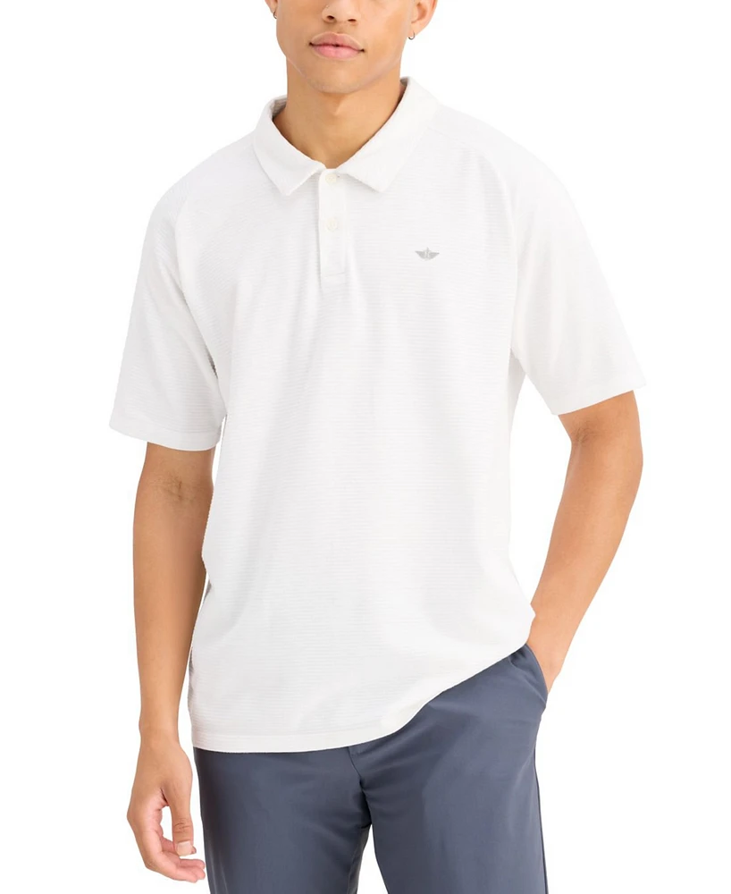 Dockers Men's Go Regular-Fit Stretch Textured Stripe Polo Shirt