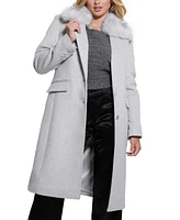 Guess Women's Nancy Faux-Fur-Collar Long Coat