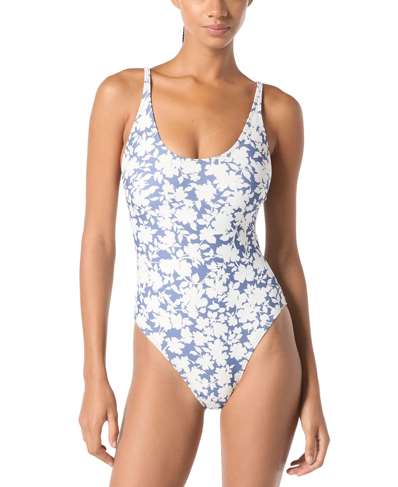 Michael Kors Women's Printed Strappy One-Piece Swimsuit