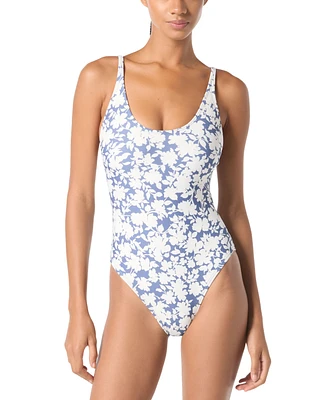 Michael Kors Women's Printed Strappy One-Piece Swimsuit