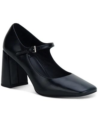 Jeffrey Campbell Bourdin Block-Heel Pointed-Toe Mary Jane Pumps