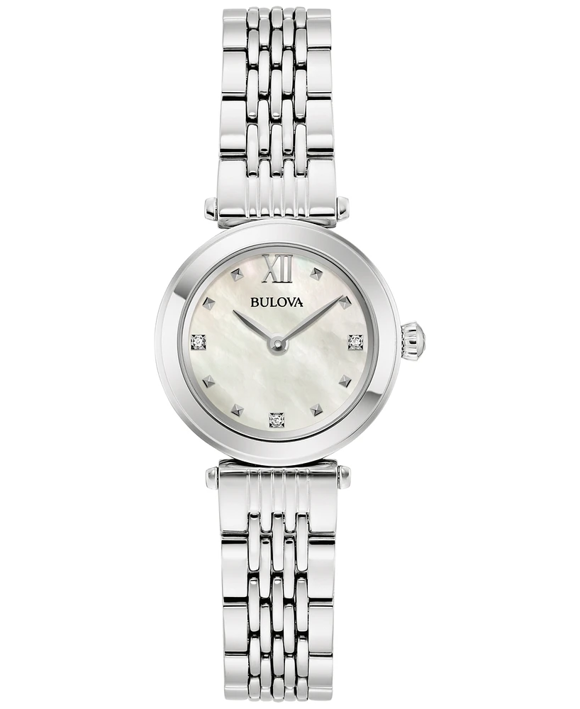 Bulova Women's Diamond Accent Stainless Steel Bracelet Watch 25mm