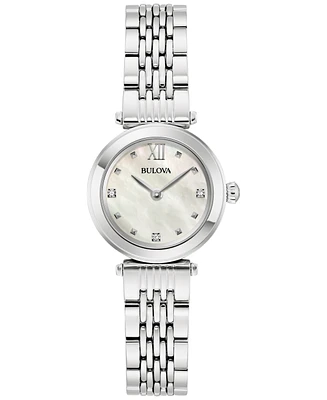 Bulova Women's Diamond Accent Stainless Steel Bracelet Watch 25mm