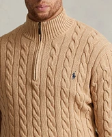 Polo Ralph Lauren Men's Big & Tall Cable-Knit Cotton Quarter-Zip Sweater