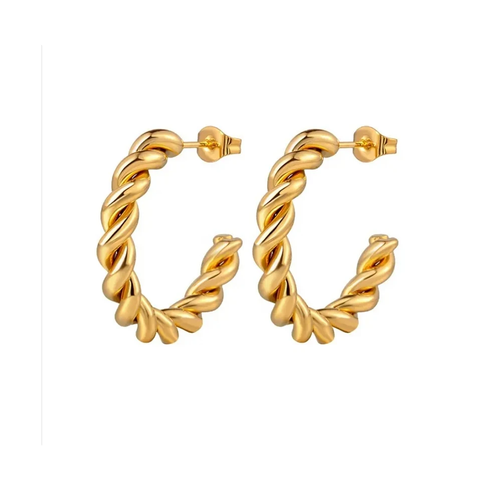 Hollywood Sensation Gold Rope Hoop Earrings ; Perfect for Any