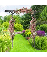 Skonyon 6.8 Feet Garden Arbor with Trellises for Climbing Plant Vine Rose