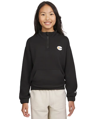 Champion Big Girls Quarter-Zip Logo Sweatshirt