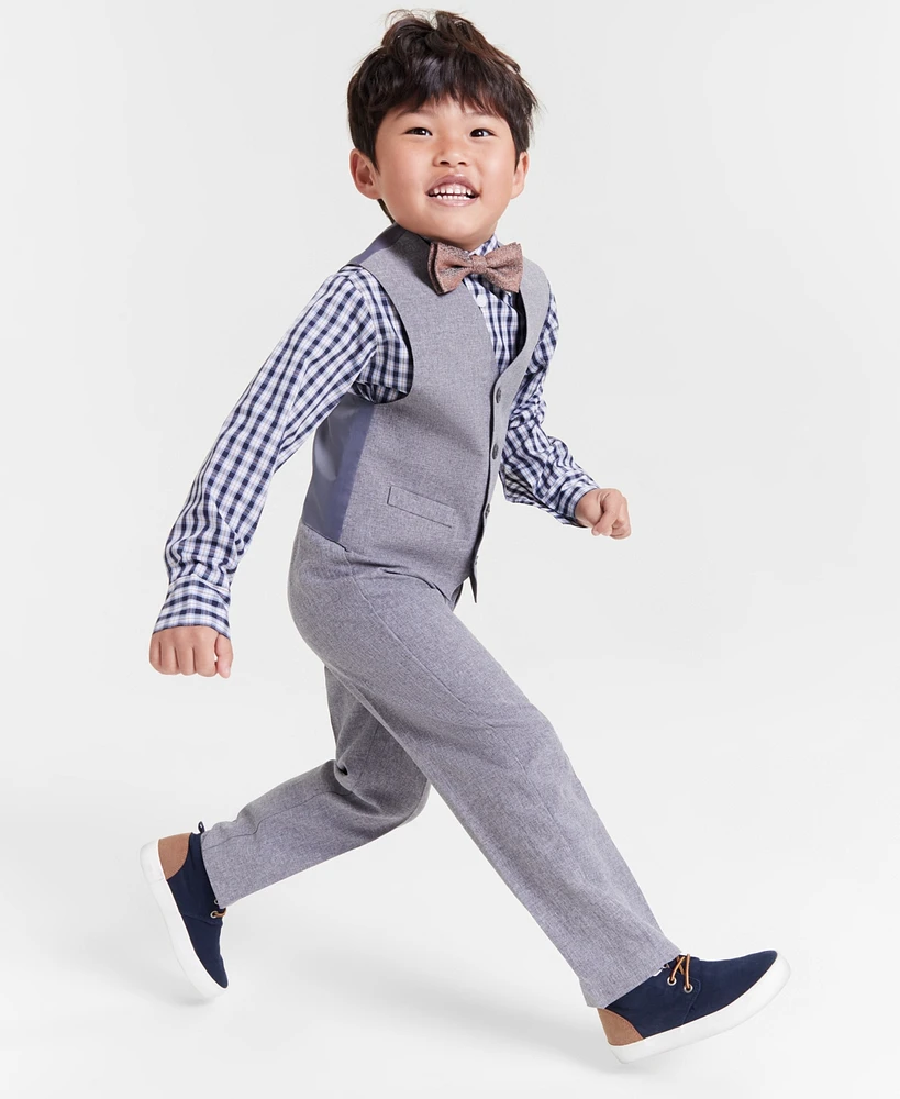 Nautica Toddler and Little Boys Silverware Heather Poplin Vest Set