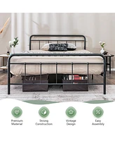 Gymax Full Size Heavy Duty Metal Bed Frame Headboard Platform Mattress Foundation