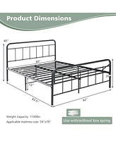 Gymax Queen Size Heavy Duty Metal Bed Frame Headboard Platform Mattress Foundation