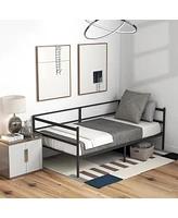 Gymax Twin Metal Daybed Frame Dual-use Platform Sofa Bed for Living Room Bedroom