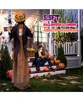 Skonyon 5.6 Feet Halloween Animated Standing Pumpkin Scarecrow