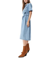 Sam Edelman Women's Jaslynn Chambray Safari Midi Dress