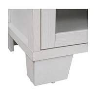 Merrick Lane Samson Three-Drawer Engineered Wood Buffet Sideboard Cabinet With Three Tempered Glass Doors For Dining Room/Kitchen