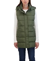 Sebby Collection Women's Puffer Vest With Drawstring Waist