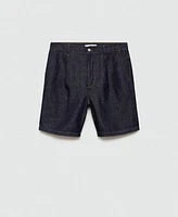 Mango Men's Cotton Denim Effect Bermuda Shorts