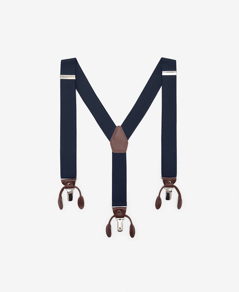 Mango Men's Leather Details Adjustable Elastic Straps