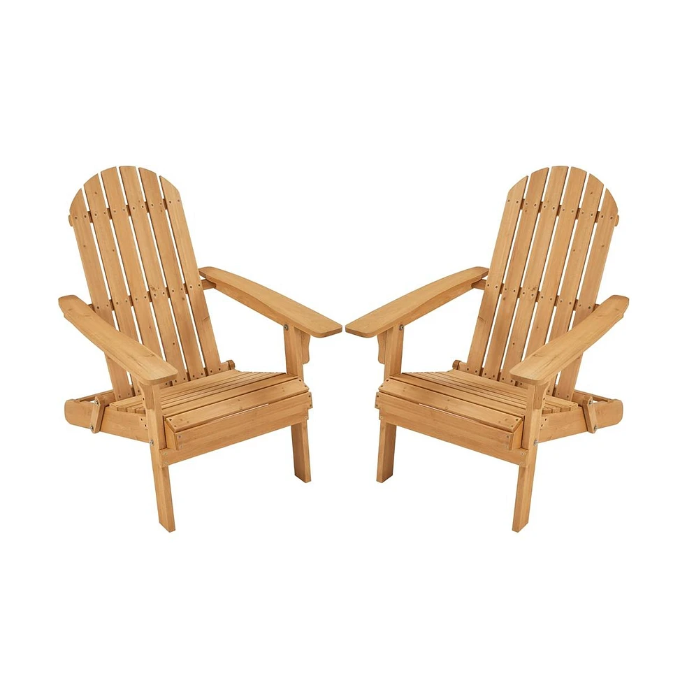 Yaheetech 2-piece Solid Wood Folding Adirondack Lounge