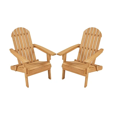 Yaheetech 2-piece Solid Wood Folding Adirondack Lounge