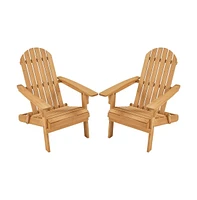 Yaheetech 2-piece Solid Wood Folding Adirondack Lounge