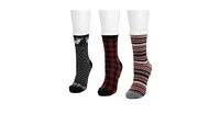 Muk Luks Women's 3 Pk. Tall Cozy Lined Lounge Socks