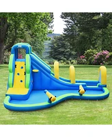 Costway Inflatable Water Slide Kids Bounce House Castle Splash Pool Without Blower