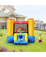 Costway Inflatable Bouncer Kids Slide Bounce House for Indoor Outdoor with 550W Blower