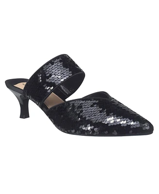 Impo Women's Emira Kitten Heel Sequin Dress Mules