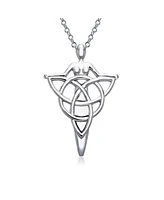 Bling Jewelry Irish Triquetra Large Celtic Ancient Divine Deity Danu Goddess Of Tree Protector Of Land Pendant Necklace For Women Sterling Silver