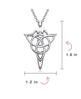 Bling Jewelry Irish Triquetra Large Celtic Ancient Divine Deity Danu Goddess Of Tree Protector Of Land Pendant Necklace For Women Sterling Silver