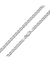 Bling Jewelry Mens Solid Heavy Sterling Silver 7MM Marina Anchor Nautical Mariner Chain Link Necklace For 24 Inch