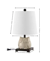 Jonathan Y Justina 16" Ceramic Mini Led Table Lamp, Antique White