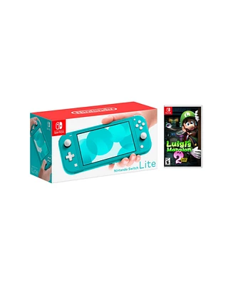 Nintendo Switch Lite Turquoise Bundle With Luigi's Mansion 2 Hd Game