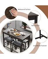 Sugift 5-Piece Dining Set with 4 Upholstered Stools