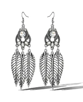 Jessica Simpson Crystal Leaf Drop Statement Earrings