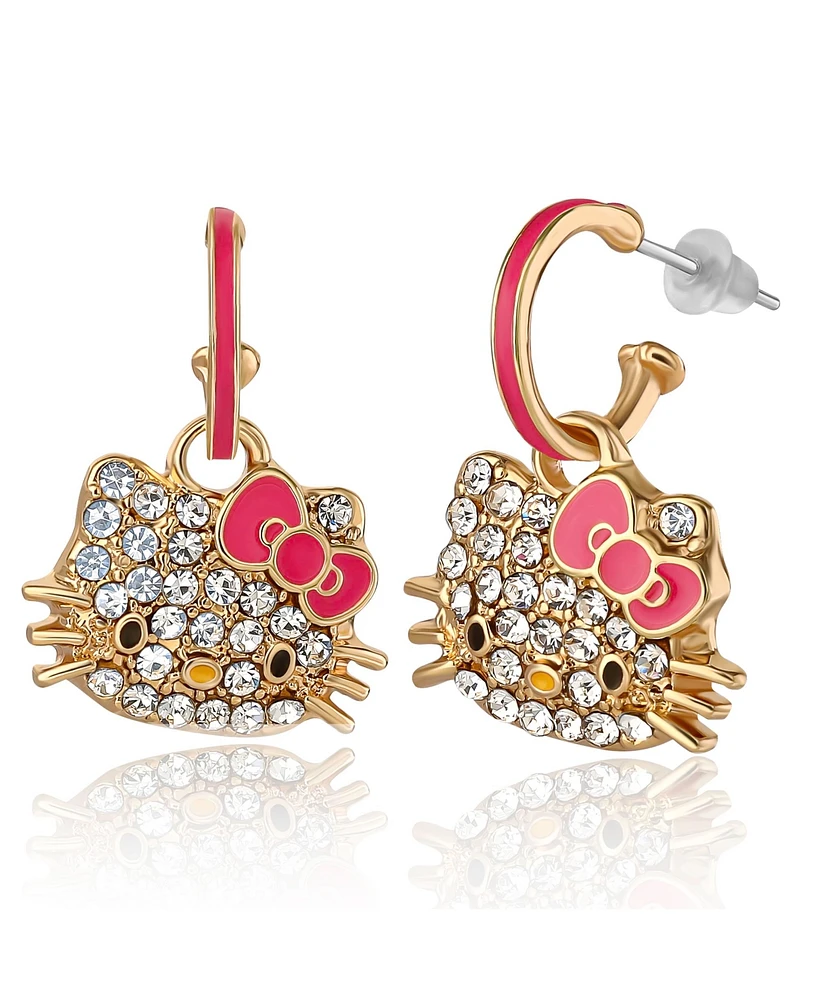 Hello Kitty Sanrio Pave Crystal Hoop Earring