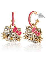 Hello Kitty Sanrio Pave Crystal Hoop Earring