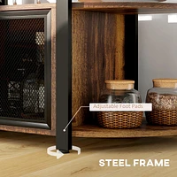 Streamdale Furniture Industrial Wine Cabinet with Charger and Led Lights