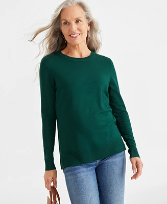 Style & Co Petite Crewneck Sweater, Created for Macy's