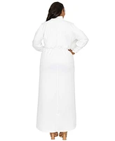 L I V D Plus Size Laufey Pleated Bodice Maxi Dress