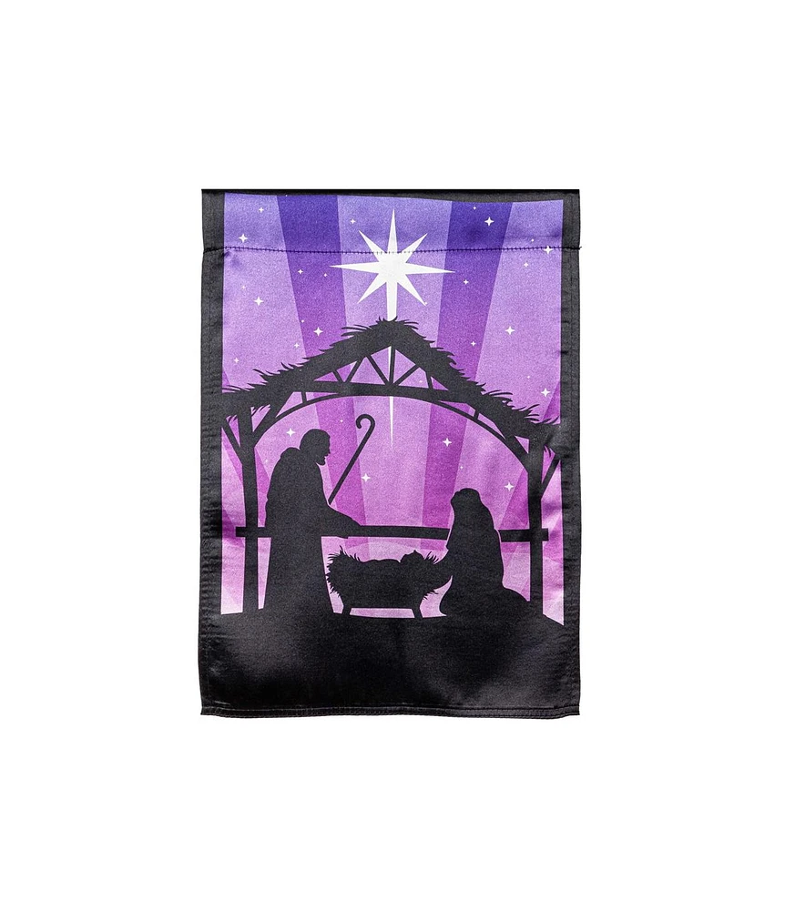 Evergreen Garden Flag Nativity Lustre Double Sided Indoor Outdoor Decor 18" x 12.5"