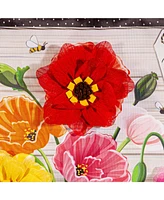 Evergreen Poppies and Painted Cans Applique Garden Flag