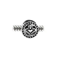 Bling Jewelry Bff Round Friendship Irish Celtic Claddagh Bead Charm For Women For Oxidized Sterling Silver