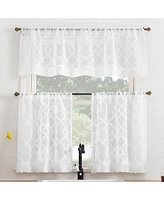 No. 918 Tina Geometric Clipped Semi-Sheer Rod Pocket Kitchen Single Curtain Valance, 54" x 15"