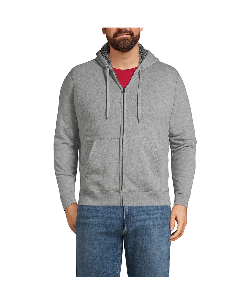 Lands' End Big & Tall Serious Sweats Full Zip High Pile Fleece Hoodie