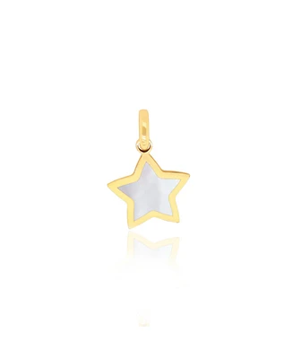 The Lovery Mother of Pearl Star Charm 14K Gold 13 millimeters