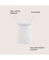 Jonathan Y Hollie Minimalist Modern Drum Indoor/Outdoor Accent Table Pedestal