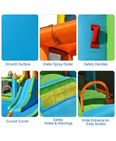 Costway Bountech Inflatable Water Slide Kids Bounce House Splash Water Pool w/ Blower