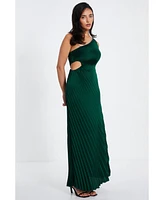 Quiz Women's Satin Pleated Maxi Dress