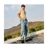 Men's Beige Embroidered Flora Shirt